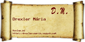 Drexler Mária névjegykártya